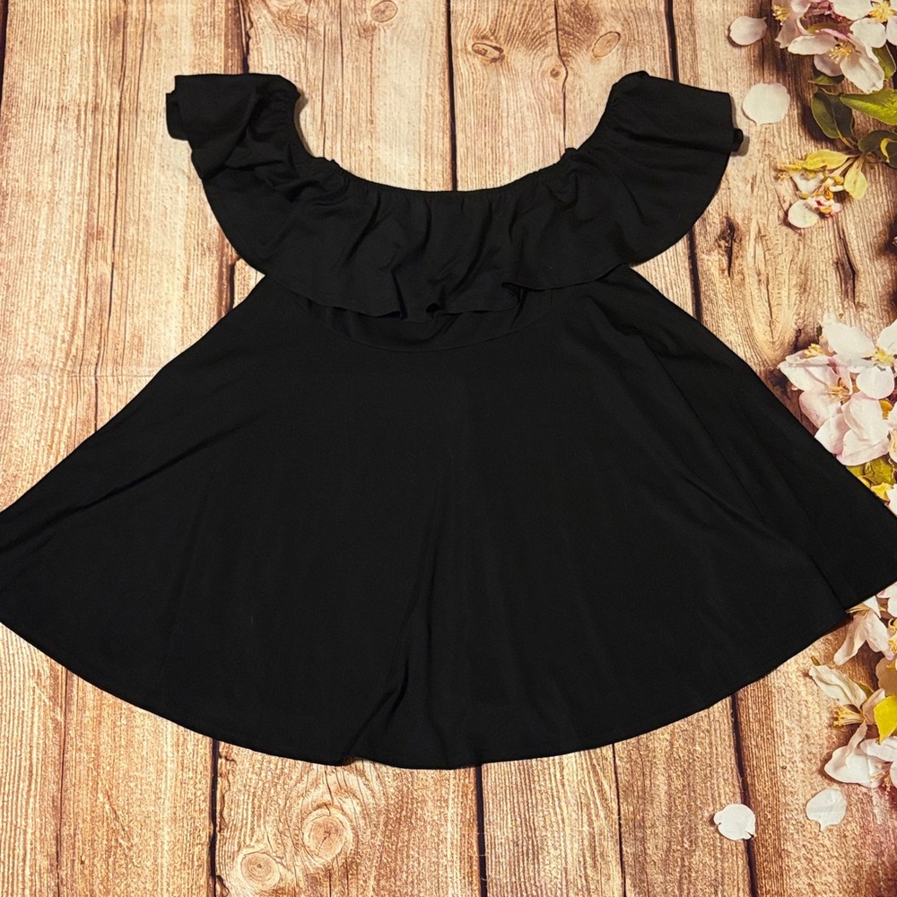 Chic Black Ruffle Mini Dress